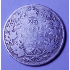 CANADA 25 Cents 1916 AG...