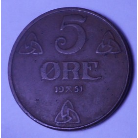 NORWAY 5 Ore 1951