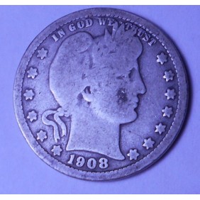USA Barber Quarter 1908 O AG