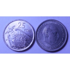 SPAIN 25 Pesetas 1957 (70)