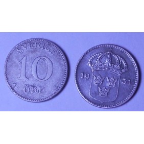 SWEDEN 10 Ore 1931 AG