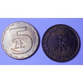 POLAND 5 Zlotych 1976