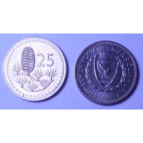 CYPRUS 25 Mils 1977