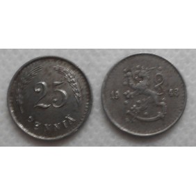 FINLAND 25 Pennia 1943 iron