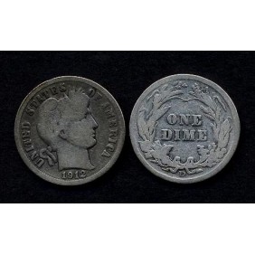 USA Barber Dime 1912d