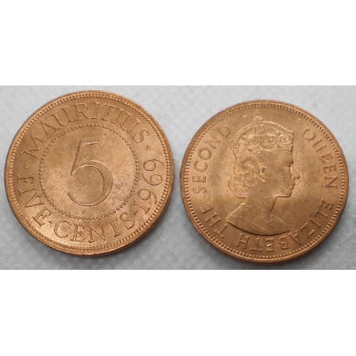 MAURITIUS 5 Cents 1969