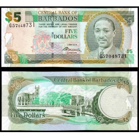 BARBADOS 5 Dollars 2012