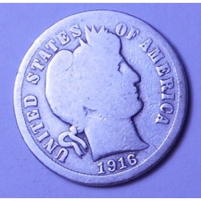 USA Barber Dime 1916s AG