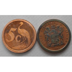 SOUTH AFRICA 5 Cents 1993...