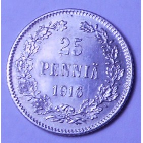 FINLAND 25 Pennia 1916 AG