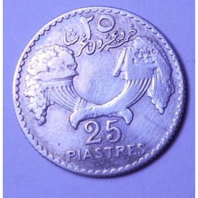 LEBANON 25 Piastres 1936 AG