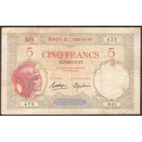 DJIBOUTI 5 Francs 1928