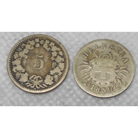 SWITZERLAND 5 Rappen 1850 BB