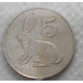 ZIMBABWE 5 Cents 1980