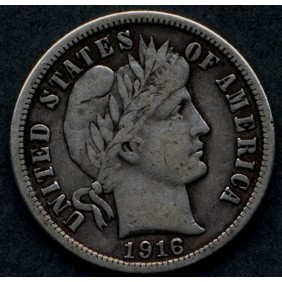 USA Barber Dime 1916