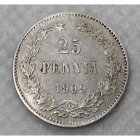 FINLAND 25 Pennia 1909 AG