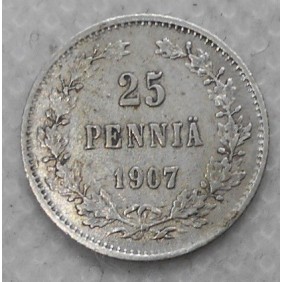 FINLAND 25 Pennia 1907 AG