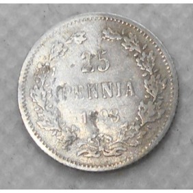 FINLAND 25 Pennia 1898 AG