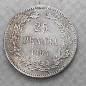 FINLAND 25 Pennia 1894 AG
