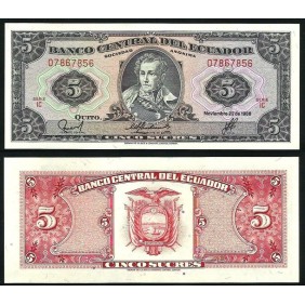 ECUADOR 5 Sucres 1988 Serie IC