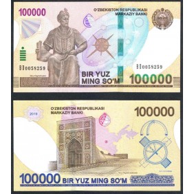 UZBEKISTAN 100.000 Sum 2019