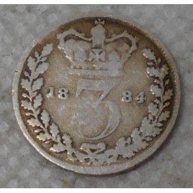 GREAT BRITAIN 3 Pence 1884...