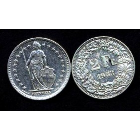 SWITZERLAND 2 Francs 1953