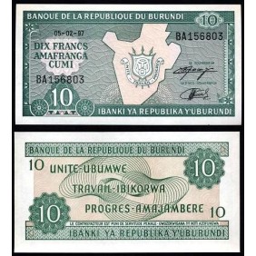 BURUNDI 10 Francs 1997