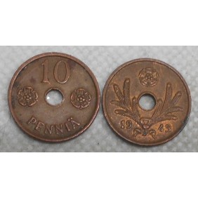 FINLAND 10 Pennia 1943