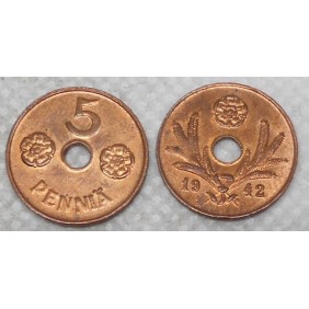 FINLAND 5 Pennia 1942