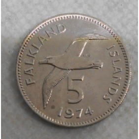 FALKLAND ISLANDS 5 Pence 1974