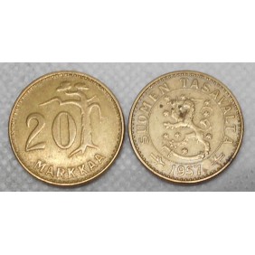 FINLAND 20 Markkaa 1957