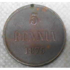 FINLAND 5 Pennia 1875