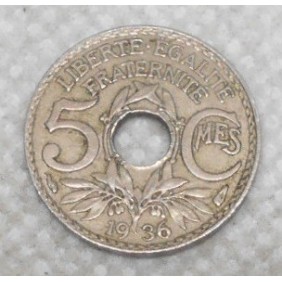 FRANCE 5 Centimes 1936