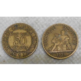 FRANCE 50 Centimes 1922