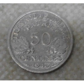 FRANCE 50 Centimes 1943 B rare