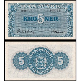 DENMARK 5 Kroner 1949