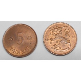 FINLAND 5 Pennia 1920