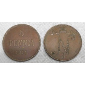 FINLAND 5 Pennia 1914