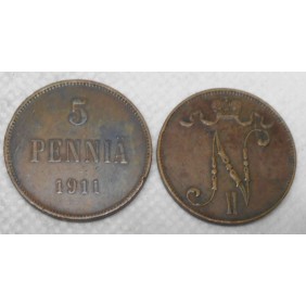 FINLAND 5 Pennia 1911