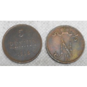 FINLAND 5 Pennia 1906