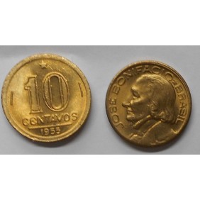 BRAZIL 10 Centavos 1955 J....