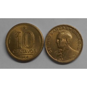 BRAZIL 10 Centavos 1944 G....