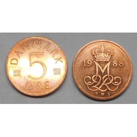 DENMARK 5 Ore 1988