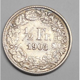 SWITZERLAND 1/2 Franc 1903 AG