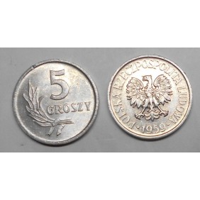 POLAND 5 Groszy 1959