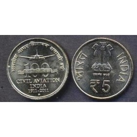 INDIA 5 Rupees 2011 "100...