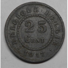 BELGIUM 25 Centimes 1917