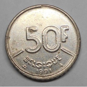 BELGIUM 50 Francs 1991...