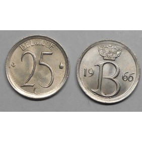 BELGIUM 25 Centimes 1966...
